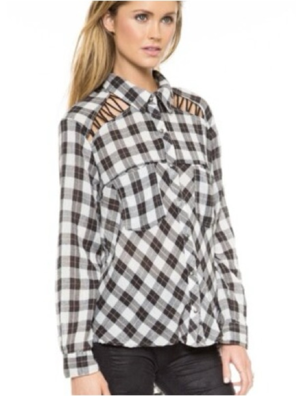 Free People | Gingham Button Down Blouse | Medium